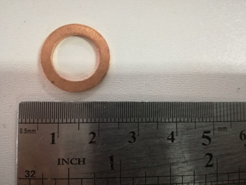 Кольцо медное 12*18*