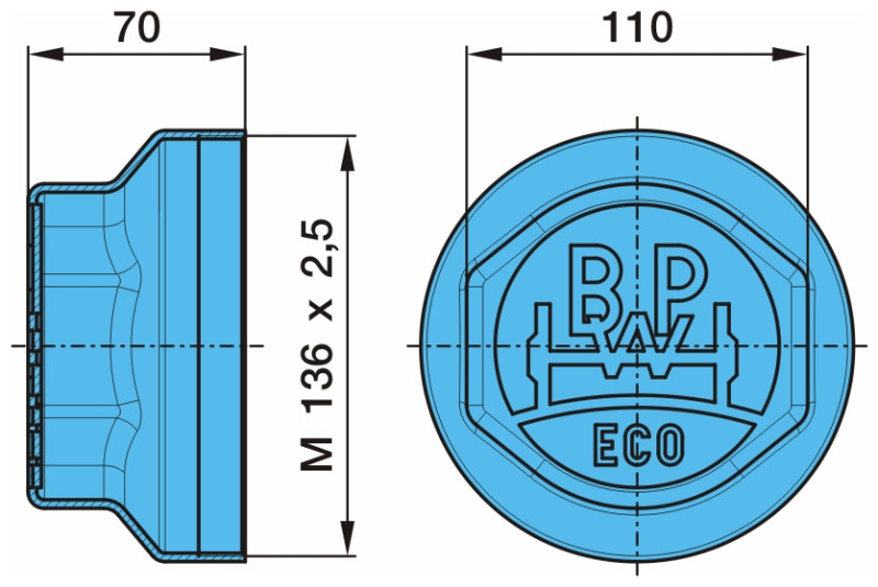 Крышка ступицы ECOPlus 136x2,5 BPW (03.212.25.33.0)