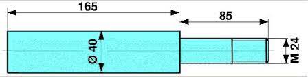 Палец амортизатора приварной BPW M24, D=40x85/165, L=250 mm	03.177.24.29.0