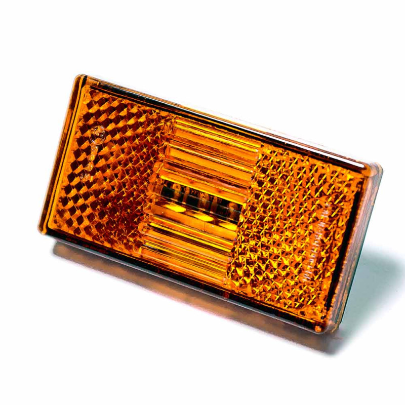 Фонарь боковой габаритный желтый 12/24В 3 диода овальный разъем 50.3731-08