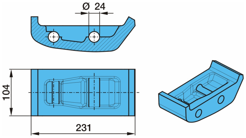 Вкладыш опорный VB-HD75x104x231 03.221.89.05.0 кронштейн
