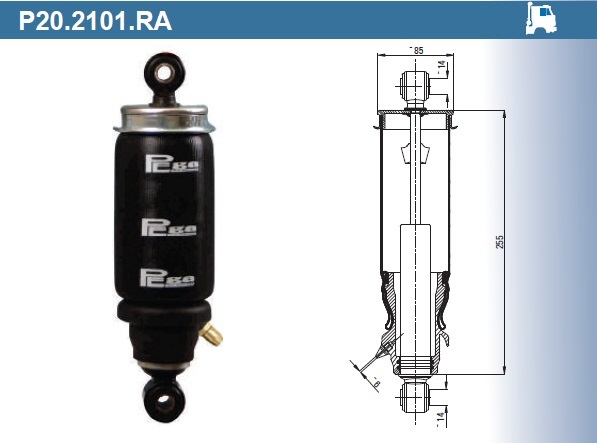Пневмоамортизатор кабины MERCEDES / P20.2101.RA