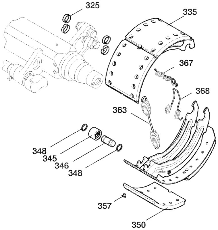 Колодки тормозные BPW SN4218 (09.801.07.39.0) с пружинами на ось
