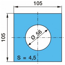Пластина изнашиваемая 105х105х4.5 BPW (03.281.15.03.0) / SAMPA (114.212) @5494/Выведено