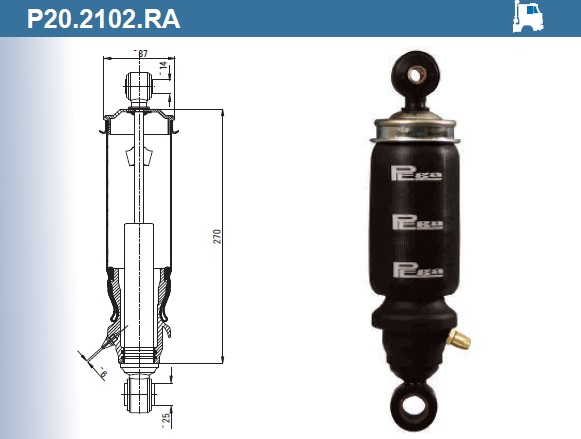 Пневмоамортизатор кабины MERCEDES / P20.2102.RA