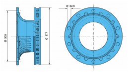 Диск тормозной BPW (​03.088.34.10.0) / TOPCOVER T0193-8001 @8110