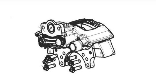 Суппорт со скобой передний правый без колодок Schmitz