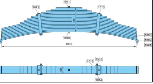 Рессора BPW 18 листовая OEM 05.081.08.18.0