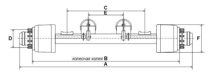 Ось в сборе (без рессор и колес) 314-2410002 ЧМЗАП