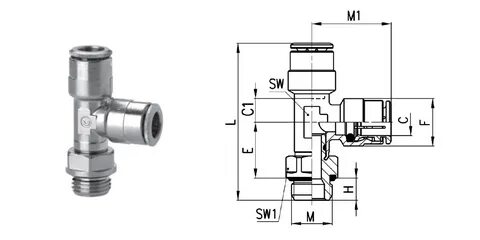 Фитинг тройник 8-8-8 CAMOZZI