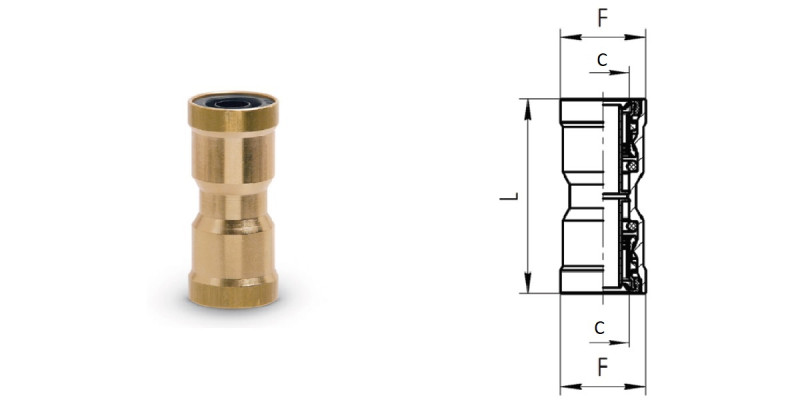 Фитинг прямой 6-6 (соединитель) CAMOZZI 9580/D6580