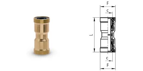Фитинг прямой 8-8 (соединитель) CAMOZZI 9580/D6580