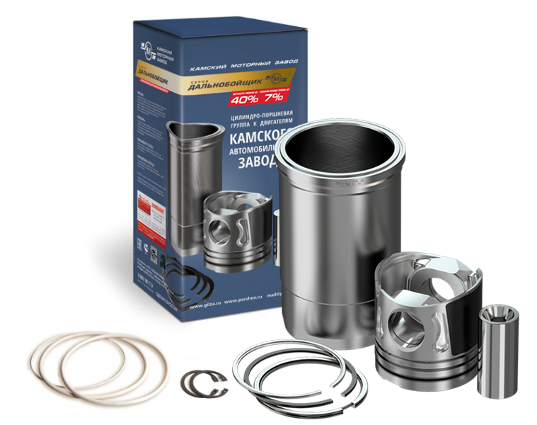 ГИЛЬЗА С ПОРШНЕМ КАМАЗ ЕВРО-2 С ПАЛЬЦЕМ И КОЛЬЦАМИ "ДАЛЬНОБОЙЩИК" - 740.30-1000128-07