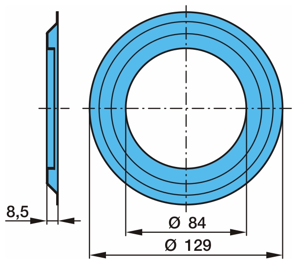 Пыльник вн.подшипника ступицы BPW Есо-8Т D=84/129х8,5 (03.010.93.33.0)