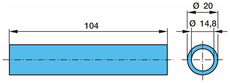 Втулка кронштейна балансира подвески прицепа изнаш/ (ползуна) ф20X2,6X104 BPW/ Alon TR1301019 @13321
