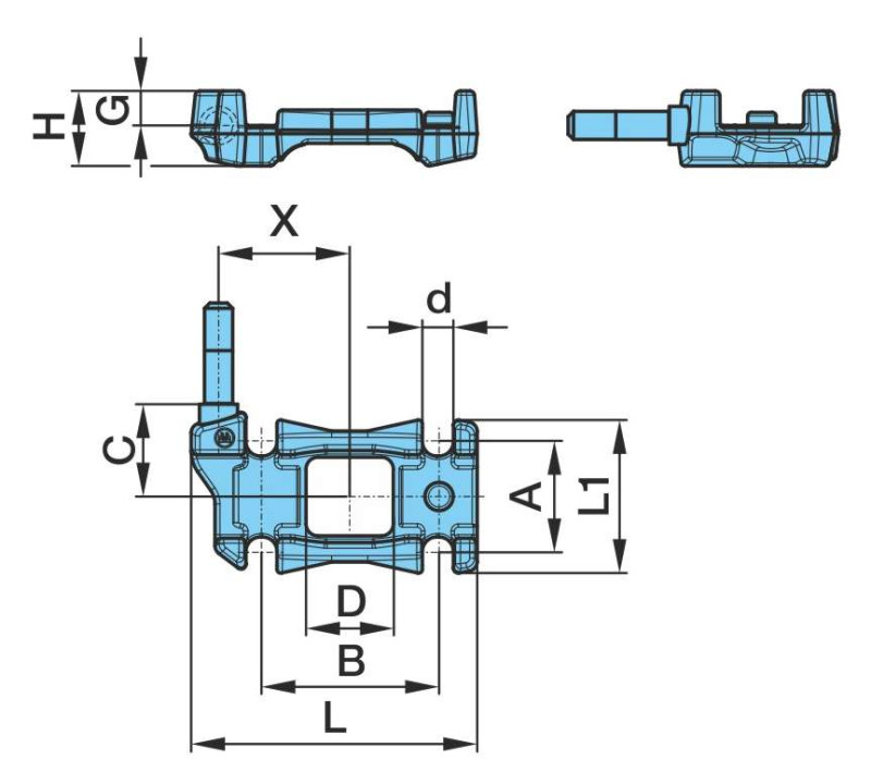 Кронштейн амортизатора левый с пальцем 05.032.22.09.0 F70 BPW / Sampa 070.342 @9592