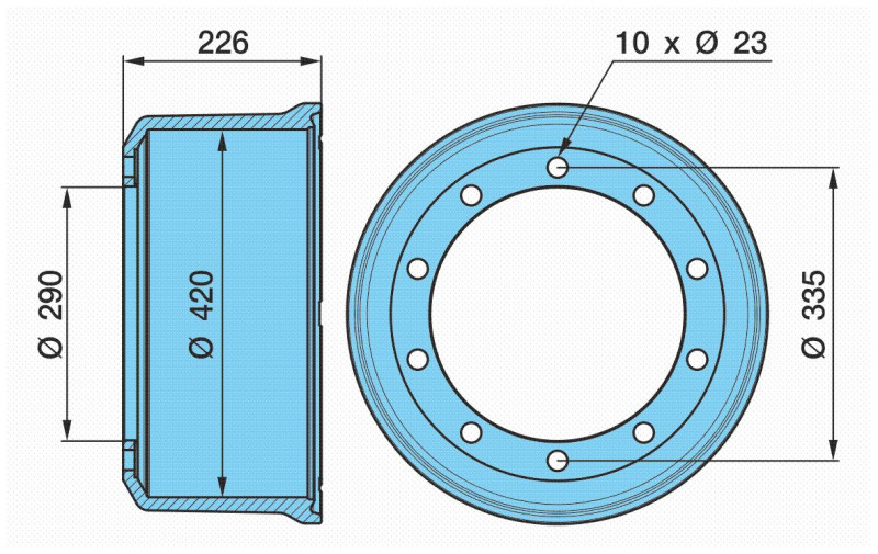 Барабан тормозной BPW (03.109.67.13.0) / MARSHALL (M1900162) @5472 2-сторон.