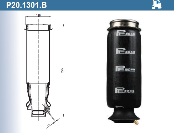 Пневмоамортизатор кабины SCANIA / P20.1301.B