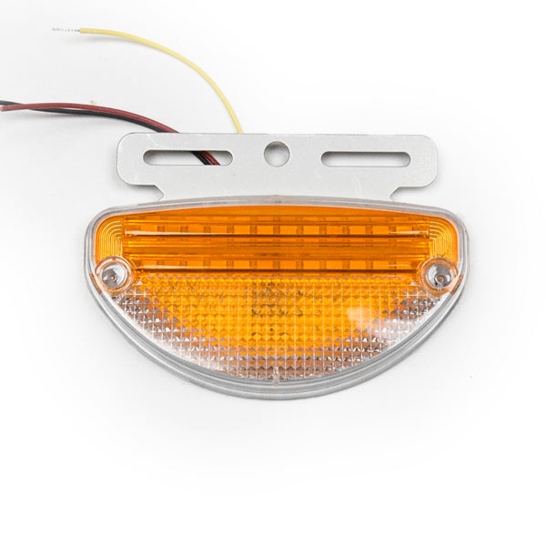 Указатель габаритов с функцией поворота метал.крон. с подсветкой колес №13 овал (24V) (желтый)