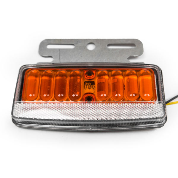 Указатель габаритов с функцией поворота метал.крон. с подсветкой колес №14 квадрат (24V) (желтый)