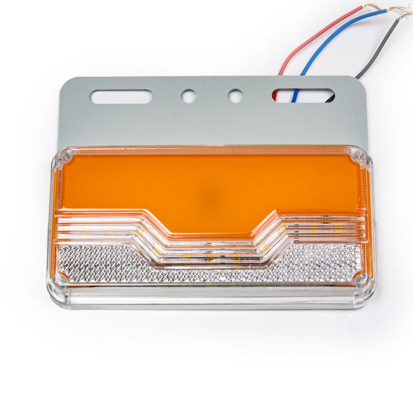 Указатель габаритов с функцией поворота (бег) мет.крон. с подсветкой колес №9 квад (12V) (желтый)