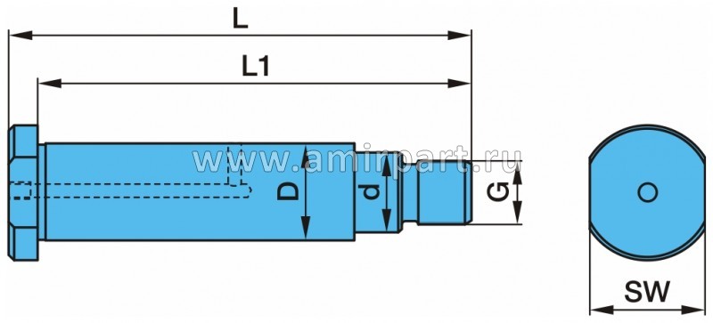 Ось балансира D60d50х245 03.177.16.28.0 / Sampa 070.594 с гайкой @6072