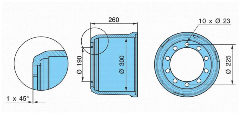 Барабан тормозной BPW (03.109.46.06.0) / MARSHALL (M1900186) 300х200х260