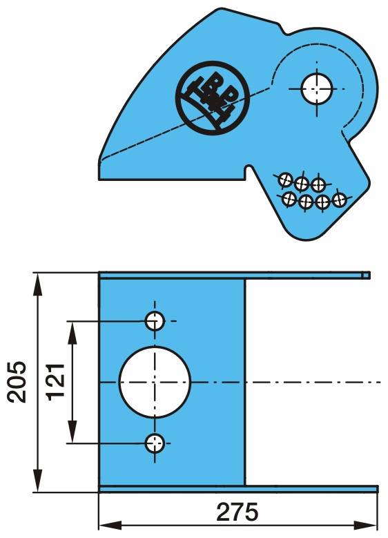 Кронштейн крепления тормозной камеры подъемного механизма (правый)