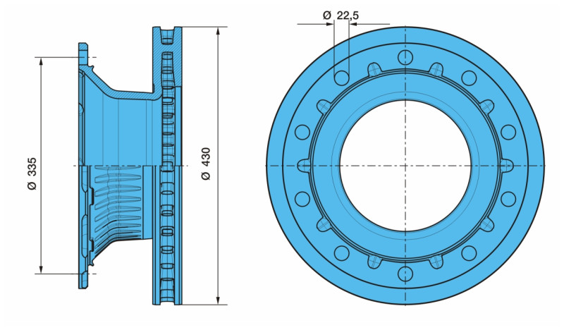 Диск тормозной SB4345 BPW (03.088.35.05.7) / BPW®/Выведено