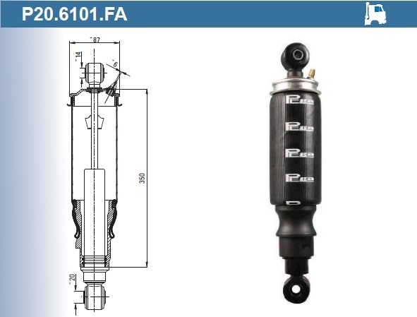 Пневмоамортизатор кабины VOLVO / P20.6101.FA