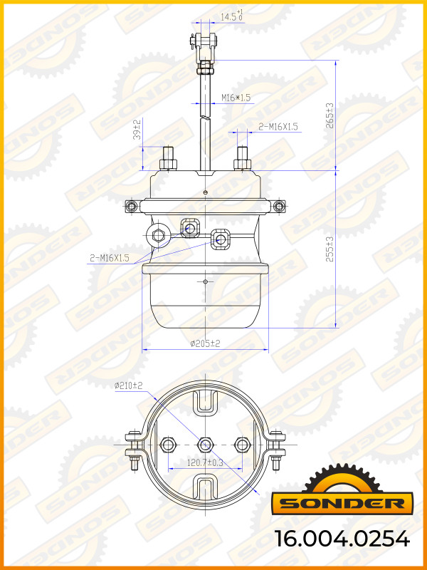 Энергоаккумулятор 30/30 BPW,DAF,Krone,Schmitz BX7611, SONDER 16.004.0254 @91649 @94875