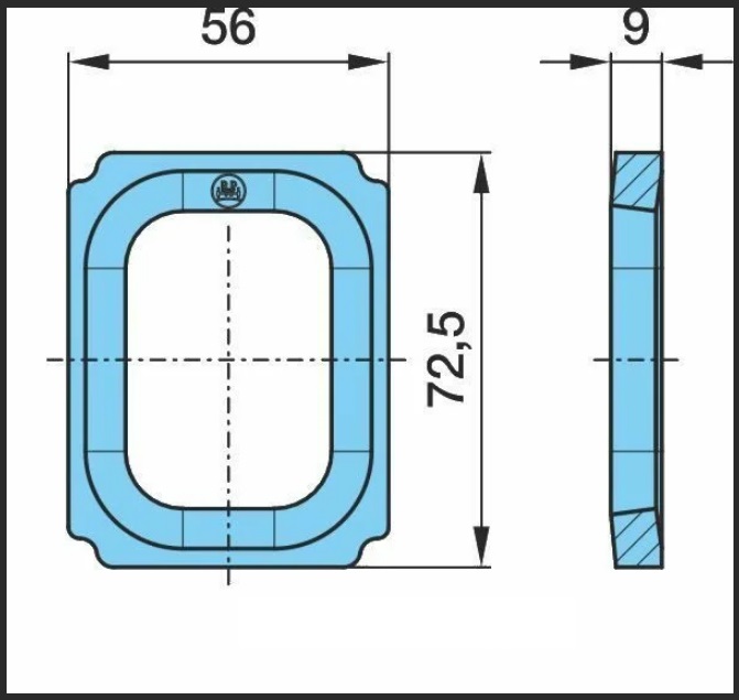 Пластина наварная квадр(72,5х60х8) 03.295.46.21.0 / Mansons 300.421 @5763