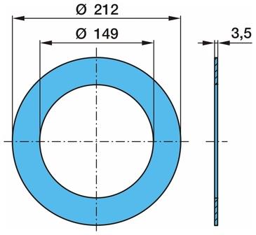 Кольцо 149x212x3.5mm уплотн ступицы колеса 16Т 03.310.99.01.0