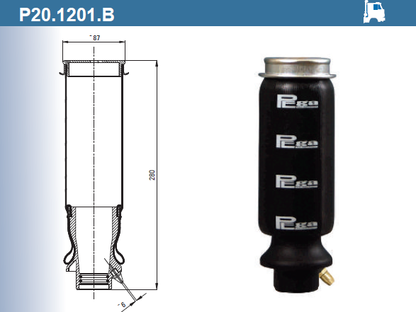 Пневмоамортизатор кабины SCANIA / P20.1201.В