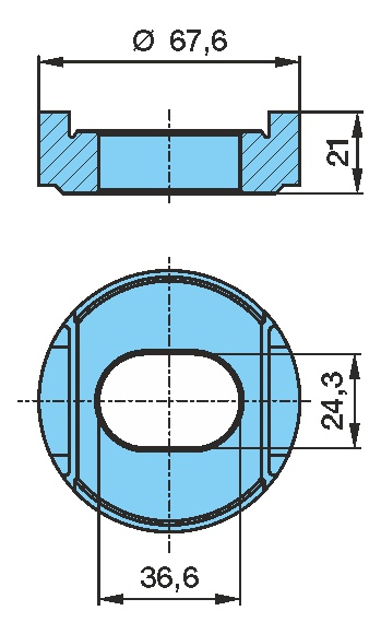 ВТУЛКА Вварная КРОНШТЕЙНА ПОДВЕСКИ BPW 24,3Х36,6 Ø 67,6X21 03.113.03.10.0
