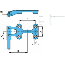 Кронштейн амортизатора прав. LB 92 150*77,5*42*170