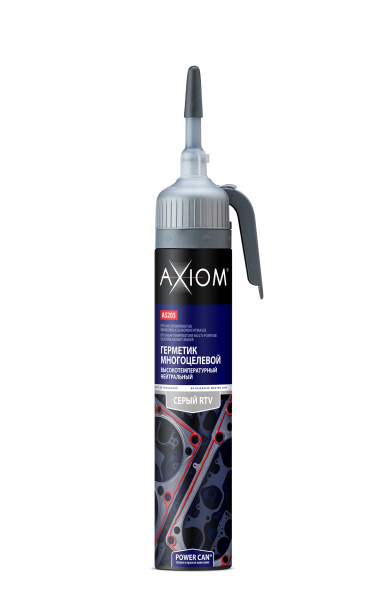 Герметик многоцелевой высокотемпературный с автоподачей AXIOM /серый/ 200мл/кор.12шт/