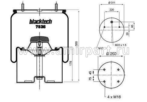 Пневморессора 620 M (сильфон)