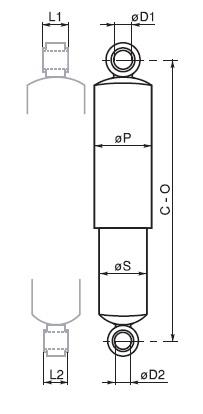 Амортизатор 301-429 24x58/24x58 0/0 ROR (21224745) / RoS&B (RSB60243) #11075/выведено