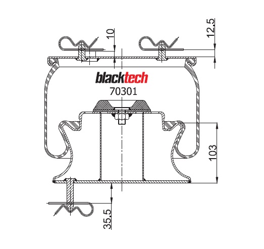 Пневморессора RML 70301 (передний, без стакана)