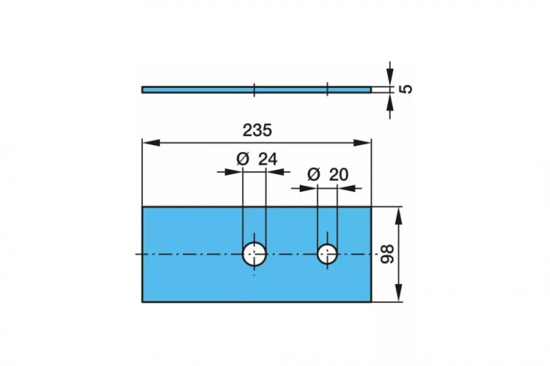 Пластина регулировки соосности без болта 120 (235X 98X) BPW 03.281.36.14.0