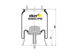 Пневморессора 4022NP05 (SAF)2 шпильки смещ+воздух М22//Стакан(пластик)под 1 шпильку 322900330/@4369