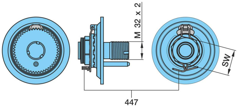 Болт M32х2х46 осевой со стопорной зубчатой шайбой BPW (09.001.37.03.0/05.001.37.02.0) / BPW®