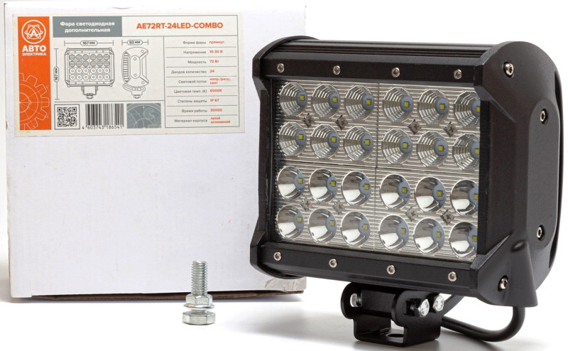 Фара светодиодная доп. прямоугольная 24 диода AE72RT-24LED-COMBO