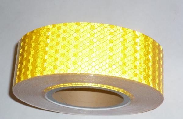 Лента светоотражающая L=50м, желтая 50мм Ат-27767