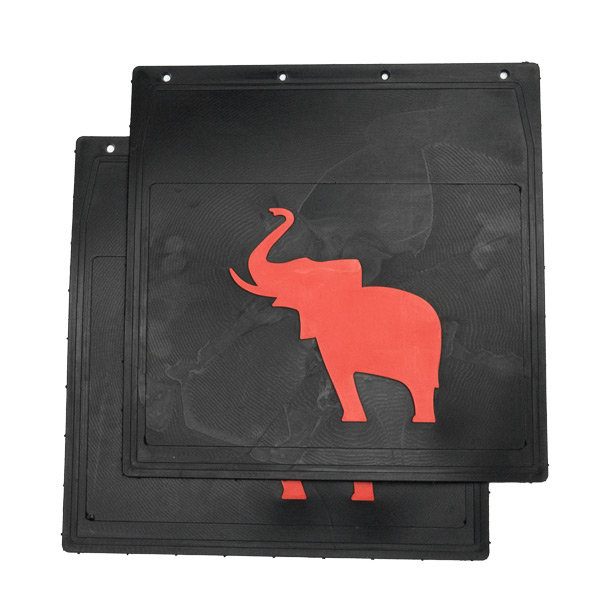 Брызговик 400*400 LUX черный Слон большой красная надпись
