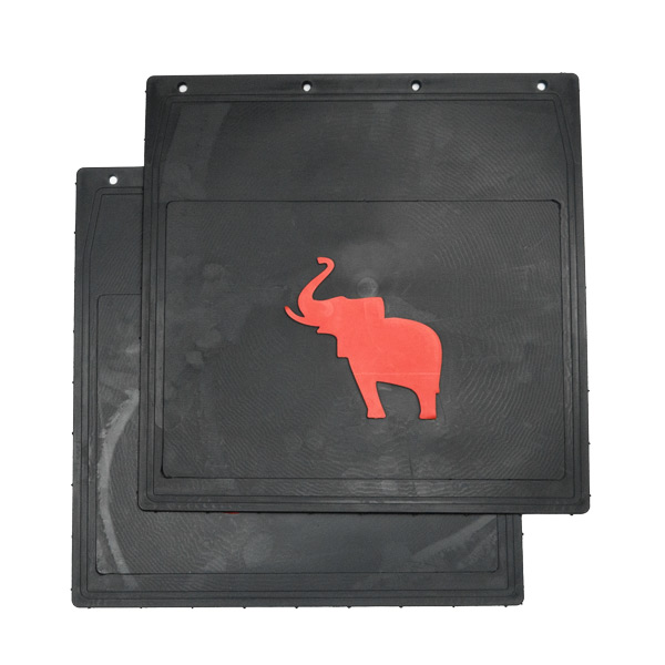 Брызговик 400*400 LUX черный Слон малый красная надпись