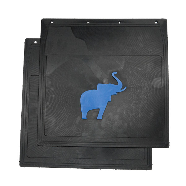 Брызговик 400*400 LUX черный Слон малый синяя надпись