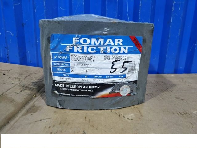 Накладки тормозные 180х203 IVECO (19342/2, 19262/6) / FOMAR (65212010A8RV)