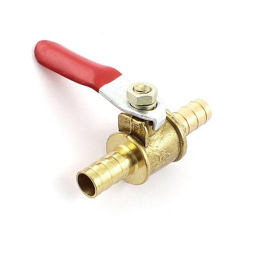 Соединитель для шлангов бронзовый с краном 6мм